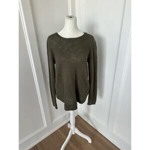 Redy Womens Army Green Textured Lightweight Loose Knit Sweater Size Medium